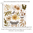 Boho Foliage & Butterfly wall decals - Fabric Nursery Wall Art Decals