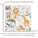 Animated Safari Animals, Jungle Creatures - Fabric Nursery Wall Art Decals