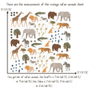 Animated Safari Animals, Jungle Creatures - Fabric Nursery Wall Art Decals