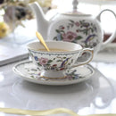 Exquisite floral porcelain coffee and tea set for the dining room