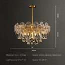 Exquisite golden fan crystal chandelier for living room spaces