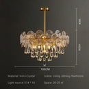 Exquisite golden fan crystal chandelier for living room spaces