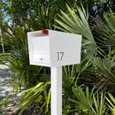 QUICK SHIP UpTown Box-2.0 in ARCTIC WHITE on WHITE - Modern Mailbox