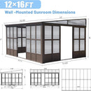 [12X16FT] Alora Horizon Extra-Large Heavy-Duty All-Season Sunroom With Sliding Doors And Polycarbonate Windows (SAK98357)