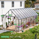 [10X20FT] Extra-Large Heavy-Duty Outdoor Backyard Greenhouse With Adjustable Roof Vents, 4MM (SAK59482)