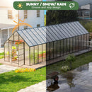[10X36FT] Extra-Large Heavy-Duty Outdoor Walk-In Greenhouse With Adjustable Roof Vents, 4MM (SAK26174)