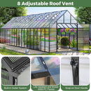 [10X36FT] Extra-Large Heavy-Duty Outdoor Walk-In Greenhouse With Adjustable Roof Vents, 4MM (SAK26174)