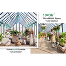 [10X36FT] Extra-Large Heavy-Duty Outdoor Walk-In Greenhouse With Adjustable Roof Vents, 4MM (SAK26174)