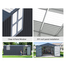 Alora Extra-Large Outdoor Galvanized Steel Outdoor Storage Shed With Skylight Roof (SAK42671)
