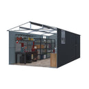 Alora Extra-Large Outdoor Galvanized Steel Outdoor Storage Shed With Skylight Roof (SAK42671)