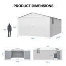 Alora Extra-Large Outdoor Galvanized Steel Outdoor Storage Shed With Skylight Roof (SAK42671)
