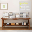 Extra Long Solid Wood Desk with Bookshelf Storage
