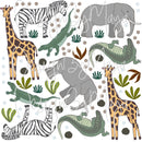 Earth Tones Safari Animals - Fabric Nursery Wall Art Decals
