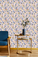 Blue and Yellow Leaves Wallpaper