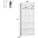 White 72 Inch Tall Bookcase For Living Room Storage