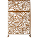 Outdoor & Indoor Privacy Screen Metal Privacy Screen 76' H×48' W, Freestanding Decorative Privacy Screen for Deck Balcony Patio, Privacy Fence Panels for Outside Lawn Garden PS111 BROWN