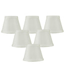 5"W x 4"H Set of 6 Clip-on Candelabra Lamp Shade Light Oatmeal Fabric