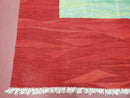 Red Turkish Kilim Rug, 5x7 - 6x8 Rugs, Red and Green Kilim Carpet, Kilim Area Rugs, Flatweave No Pile Rug, New Turkish Rug, Handmade Kilim