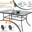 Navy Outdoor Patio Table And Chairs Set With Umbrella For 6