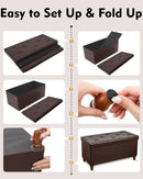 Thirty Inch Durable Storage Ottoman Bench Chest Brown
