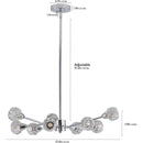 Modern Crystal Chandeliers, 9 Lights Chrome Chandelier for Living Room Bedroom, Dining Room Chandelier Over Table, Kitchen Light Fixtures(Bulbs Not Included)