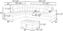 Espresso L Shaped Sectional Sofa Set Left Hand Facing