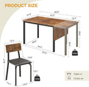 Sixty Three Inch Extendable Dining Table Set Rustic Brown