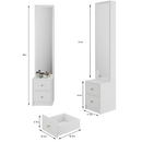 Length 11.8' x Width 15.7' x Height 63' Simple Stylish Dressing Mirror Cabinet, Full Body Mirror Cabinet, Extra Large Mirror, Multi Layer High Capacity Storage, Use Alone or In Conjunction With Vanity