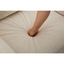 cream white fabric swivel rotating accent chair with USB and magazine book for living room and hotel bed room
