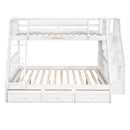 Bunk Bed With Drawers, Ladder And Storage Staircase
