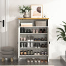 Modern Minimalist MDF Shoe Cabinet with Sliding Door Design - White