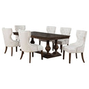 Ridgewell 7-piece Rectangular Trestle Dining Set Dark Oak