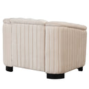 Modern Velvet Upholstered 3-Piece Sofa Set with Rubber Wood Legs in Beige