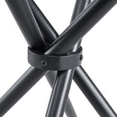 Modern Circular Transparent Tempered Glass Round Table with Black Metal Legs, 36.6 Inches Diameter