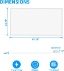 2x4 LED Flat Panel Light 4 Pack Dimmable 7800LM 5000K Ceiling Lighting Commercial Office Ready