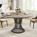 Round Dining Table 47 Inch Grey For Kitchen And Living Room