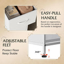 White TexturedFabric Dresser With Five Deep Drawers