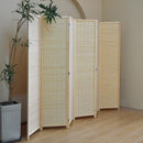 6 Panel Room Divider, Bamboo-Woven Folding Screens