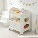 Eco-Friendly HDPE Baby Diaper Changing Table with Removable Safety Belt and Easy-Clean Surface, White, 33.86' x 24.02' x 41.34'