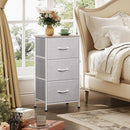 Light Grey Nightstand With 3 Drawers For Bedroom Hallway