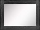 24x18 Inch Rectangle Black Wood Frame Wall Mirror With Attached Hanging Brackets Rustic Decor