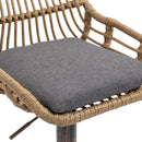 COOLMORE Modern Swivel Bar Stools Set of 2 Adjustable Counter Height Chairs with Footrest in Gray Linen