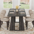 Rectangular Dining Table 70 Inch Rustic Grey For Six To Eight