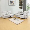 Grey Microfiber Reclining Sofa And Loveseat Set For Living Room