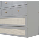 Full Size Murphy Bed with Large Drawers,Gray