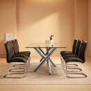 Black Modern High Back Faux Leather Dining Chairs Set Of 4