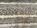 Modern Tibetan Wool Rug 8x10, Abstract, Contemporary, Handmade, Gray, Stripes