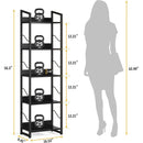 5 Tier Narrow Bookshelf With Edge Protection Bookcase