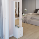 Length 11.8' x Width 15.7' x Height 63' Simple Stylish Dressing Mirror Cabinet, Full Body Mirror Cabinet, Extra Large Mirror, Multi Layer High Capacity Storage, Use Alone or In Conjunction With Vanity