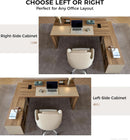 79 Inch L Shaped Desk Lockable Drawers Privacy Panel